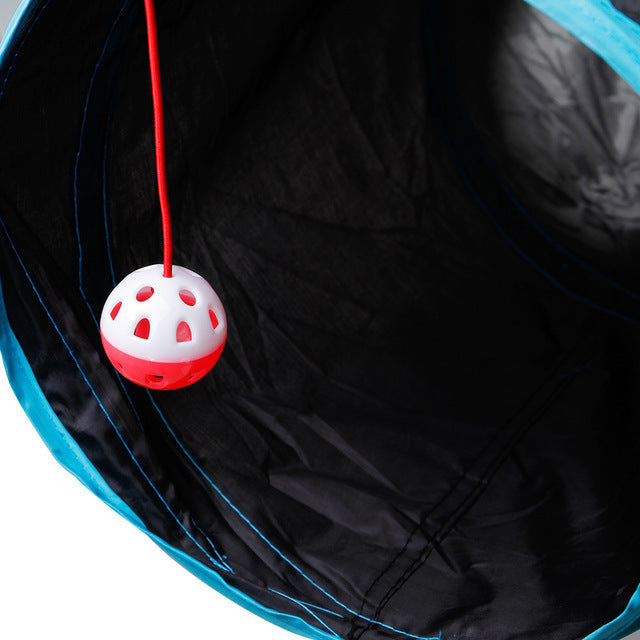 Manufacturers pet supplies cat ring paper four-way tunnel Zhiyi cat toy drill bucket foldable cat channel