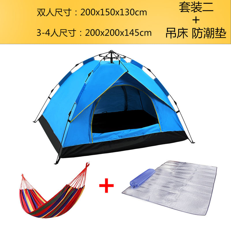 Cool line outdoor camping tent 2-3-4 person automatic tent spring type quick opening sunscreen camping tent