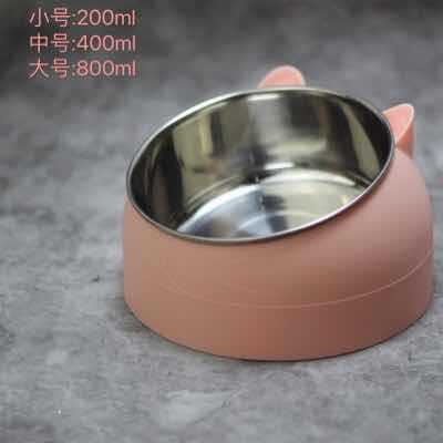 Cat bowl dog bowl anti-tipping protection cervical vertebra cat bowl oblique mouth pet stainless steel food bowl cat supplies pet food bowl