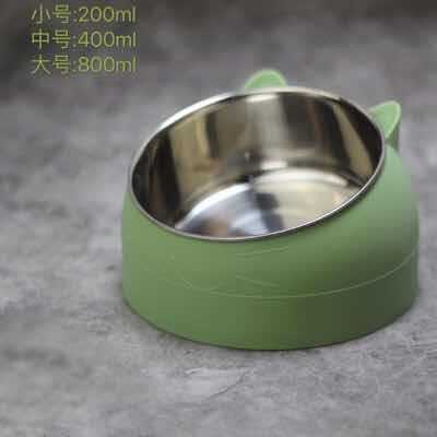 Cat bowl dog bowl anti-tipping protection cervical vertebra cat bowl oblique mouth pet stainless steel food bowl cat supplies pet food bowl