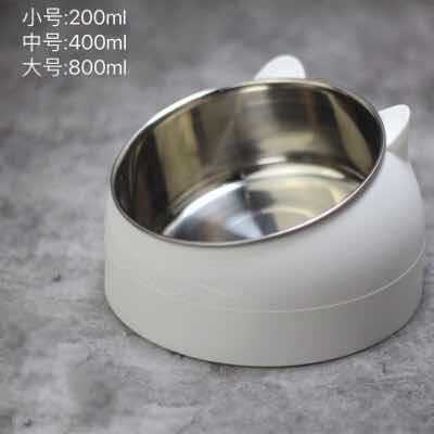 Cat bowl dog bowl anti-tipping protection cervical vertebra cat bowl oblique mouth pet stainless steel food bowl cat supplies pet food bowl
