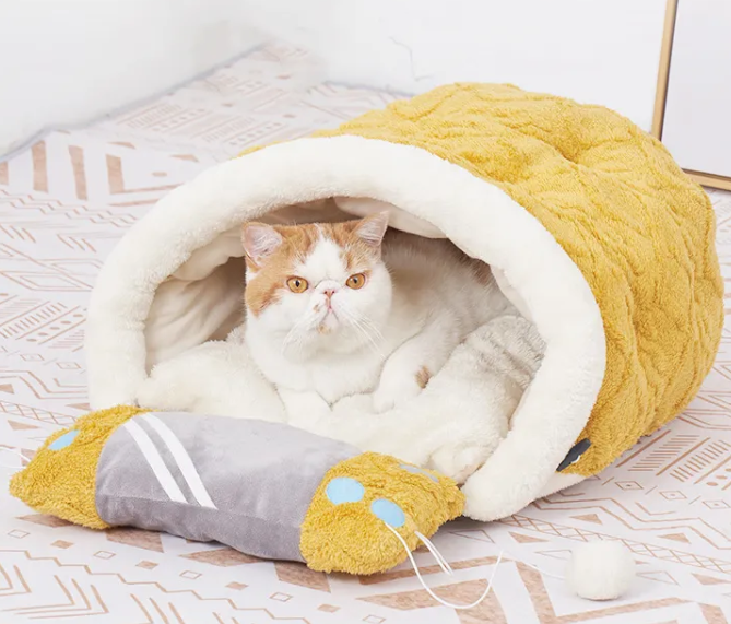 2022 New Style Cat Bed, Four Seasons Applicable, Semi-Enclosed, Special for Kitten, Warm in Winter, Internet Celebrity Dog Bed, Winter Use