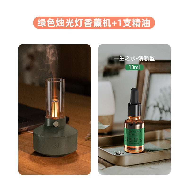 Cross-border new retro candlelight aromatherapy machine humidifier diffuser aromatherapy machine desktop atmosphere light aromatherapy machine wholesale