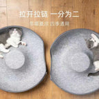 Felt Cat Litter Breathable Summer Cat House Drilling Hole Cat Cave Zipper Closure Toy Cat Tunnel Donut Cat Litter