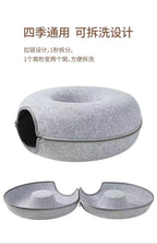 Felt Cat Litter Breathable Summer Cat House Drilling Hole Cat Cave Zipper Closure Toy Cat Tunnel Donut Cat Litter