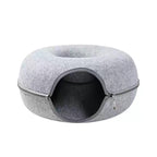 Felt Cat Litter Breathable Summer Cat House Drilling Hole Cat Cave Zipper Closure Toy Cat Tunnel Donut Cat Litter