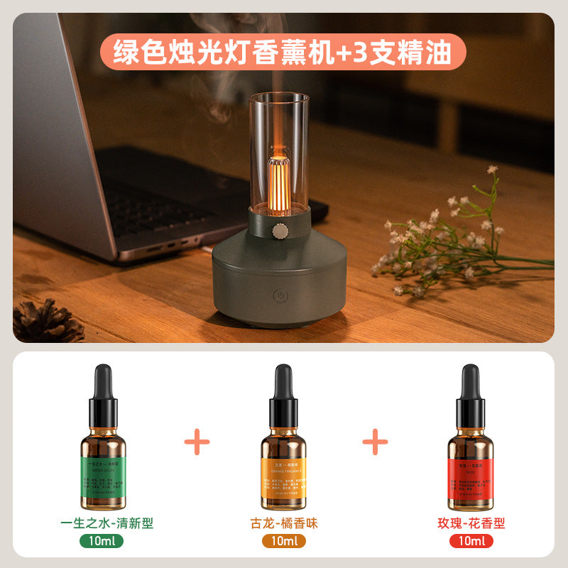 Cross-border new retro candlelight aromatherapy machine humidifier diffuser aromatherapy machine desktop atmosphere light aromatherapy machine wholesale