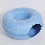 Felt Cat Litter Breathable Summer Cat House Drilling Hole Cat Cave Zipper Closure Toy Cat Tunnel Donut Cat Litter