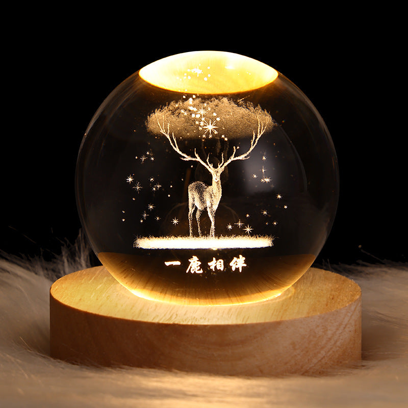 Starry Sky Planet Moon Moon Crystal Ball Projection Night Light Creative Atmosphere Light Small Gifts New Unique Gifts