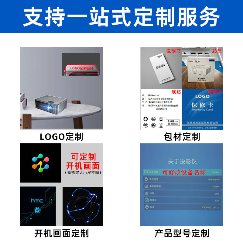 Cross-border portable high-definition projector supports 1080P wireless same-screen camping mini projector wholesale