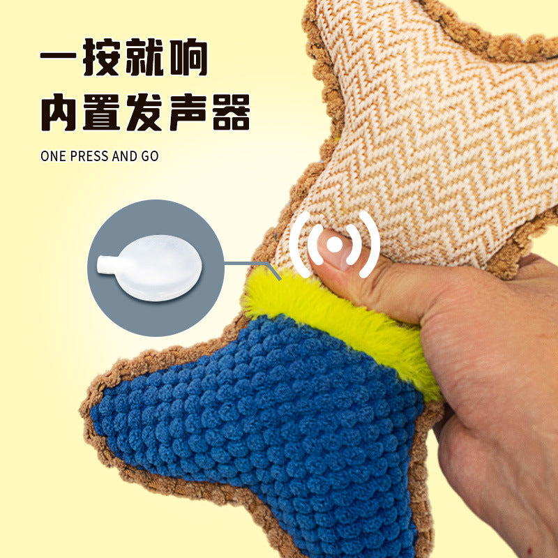 Cross-border new product pet vocal grinding teeth resistant to chewing bones corn plush toy to relieve boredom interactive dog toy