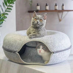 Felt Cat Litter Breathable Summer Cat House Drilling Hole Cat Cave Zipper Closure Toy Cat Tunnel Donut Cat Litter