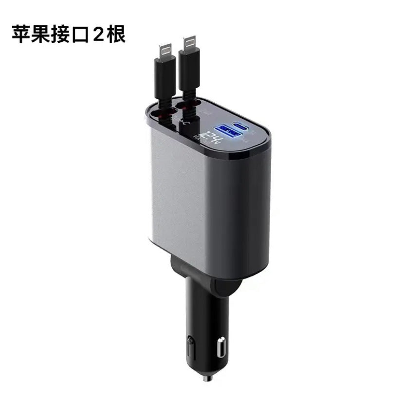 pd30w cross-border metal car charger super fast charging with wire car cigarette lighter adapter car charger wholesale