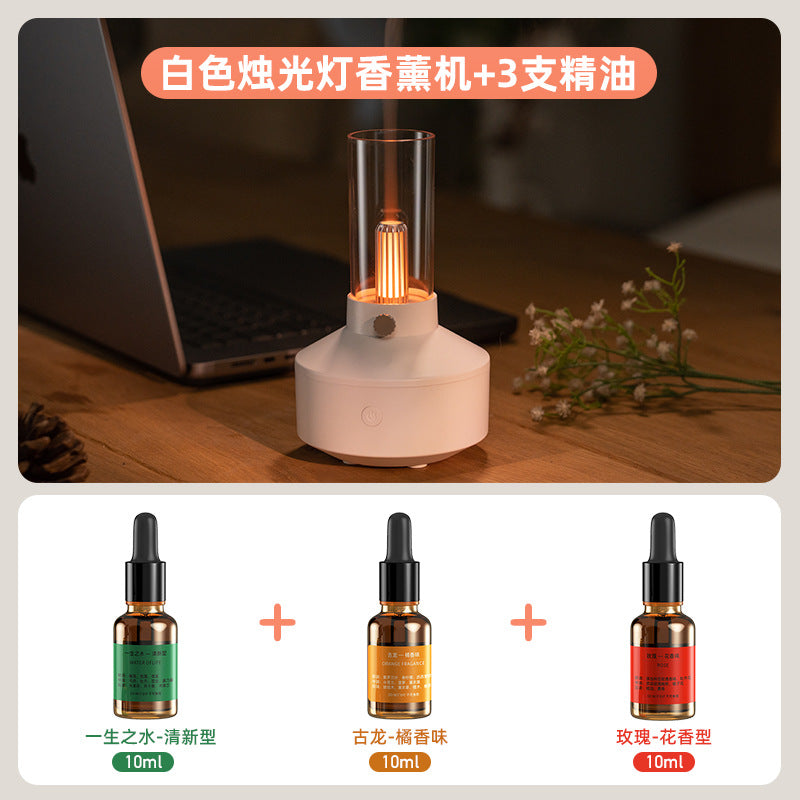 Cross-border new retro candlelight aromatherapy machine humidifier diffuser aromatherapy machine desktop atmosphere light aromatherapy machine wholesale