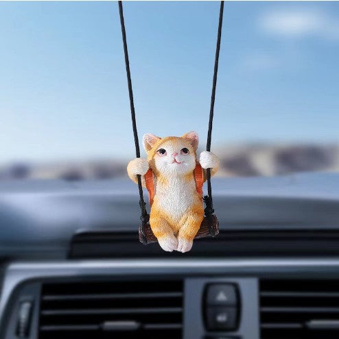 New cute car pendant pendant net red car decoration rearview mirror bulldog aromatherapy cat pendant