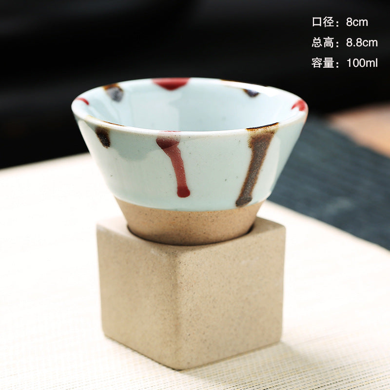 Cooking tea cups around the stove Japanese-style stoneware tea cups cross-border explosive ceramic mugs retro water cups conical coffee cups