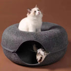 Felt Cat Litter Breathable Summer Cat House Drilling Hole Cat Cave Zipper Closure Toy Cat Tunnel Donut Cat Litter