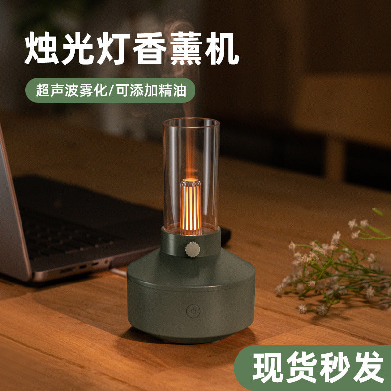 Cross-border new retro candlelight aromatherapy machine humidifier diffuser aromatherapy machine desktop atmosphere light aromatherapy machine wholesale
