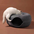 Felt Cat Litter Breathable Summer Cat House Drilling Hole Cat Cave Zipper Closure Toy Cat Tunnel Donut Cat Litter