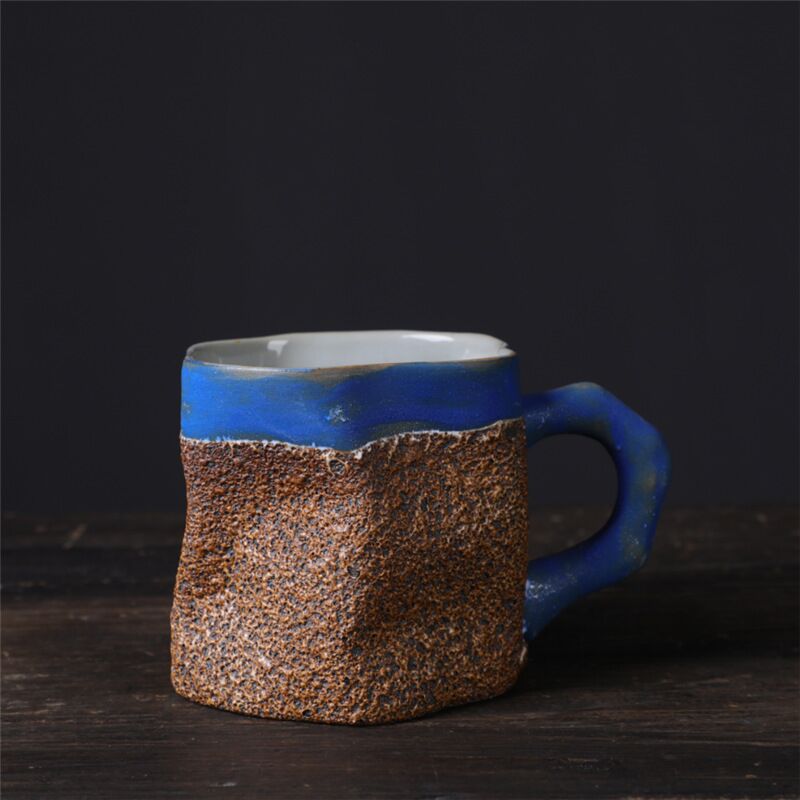 Japanese simple stoneware coffee cup creative kiln mug retro ceramic cup home cup office cup breakfast cup
