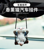 New cute car pendant pendant net red car decoration rearview mirror bulldog aromatherapy cat pendant