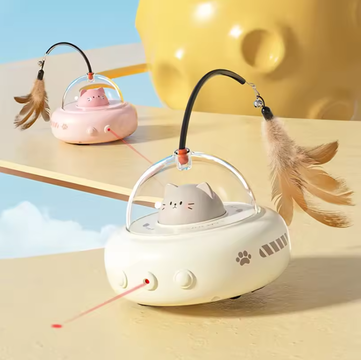 Cat Laser with Feather Toy
